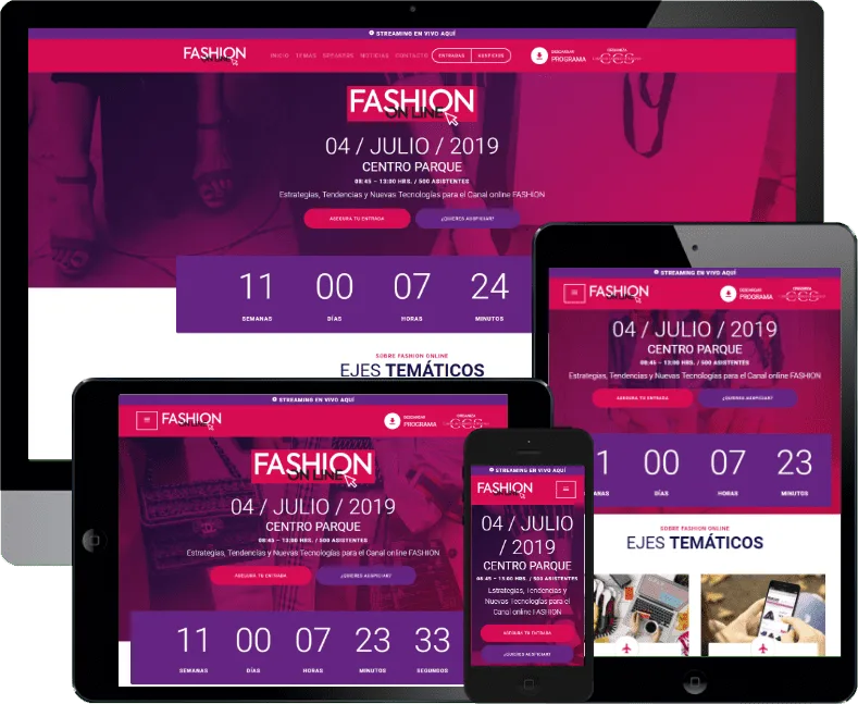 Sitio web Fashion Online (Cámara de Comercio de Santiago)