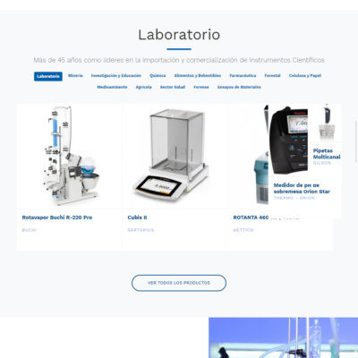 Sitio web B2B para Cientec Instrumentos