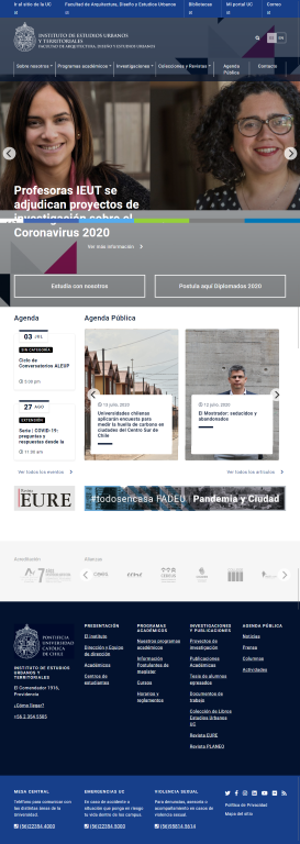 Sitio web IEUT Universidad Cátolica de Chile