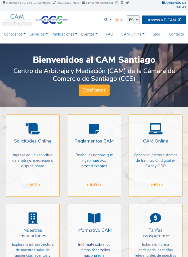 Sitio web y tienda online CAM Santiago (CCS)