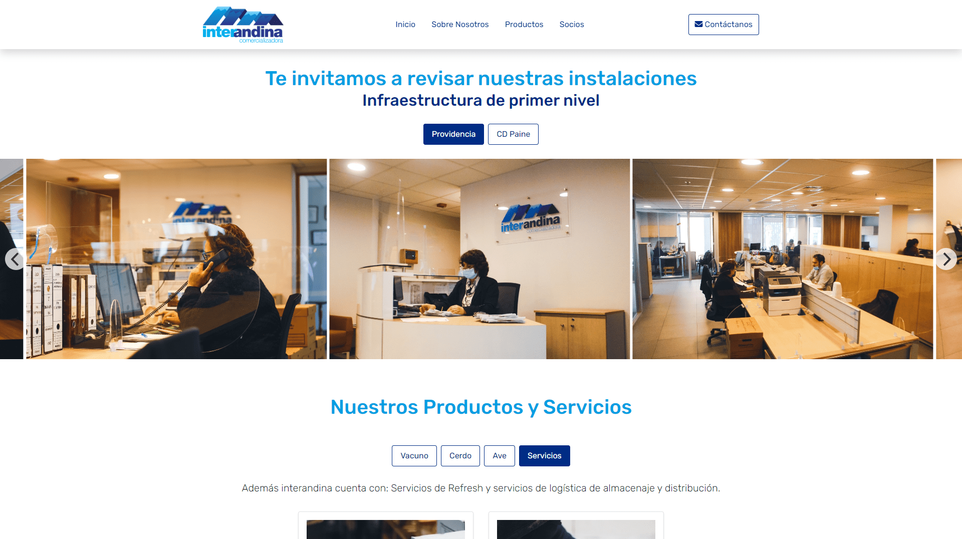 Sitio web Interandina