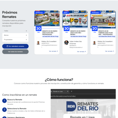 Sitio web Remates del Río laptop