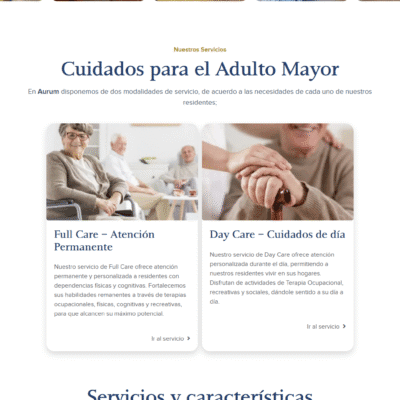 Sitio web Aurum Care