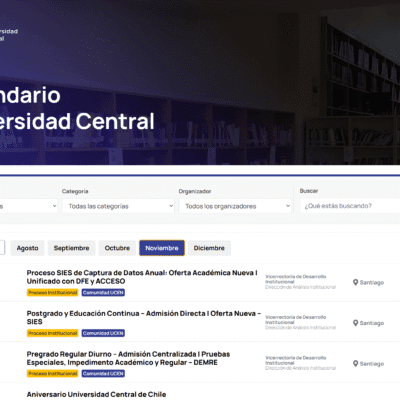 Sitio web Calendario UCEN – Universidad Central