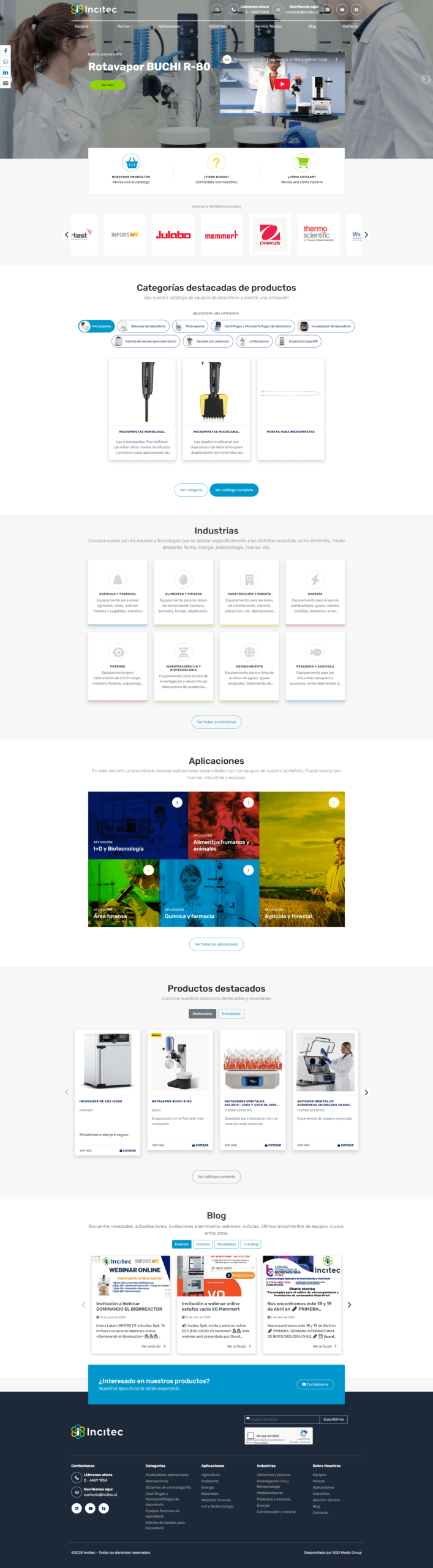 Sitio web corporativo y cotizador B2B Incitec