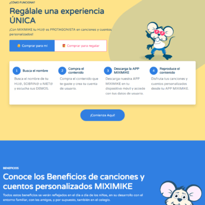 Miximike.com versión tablet