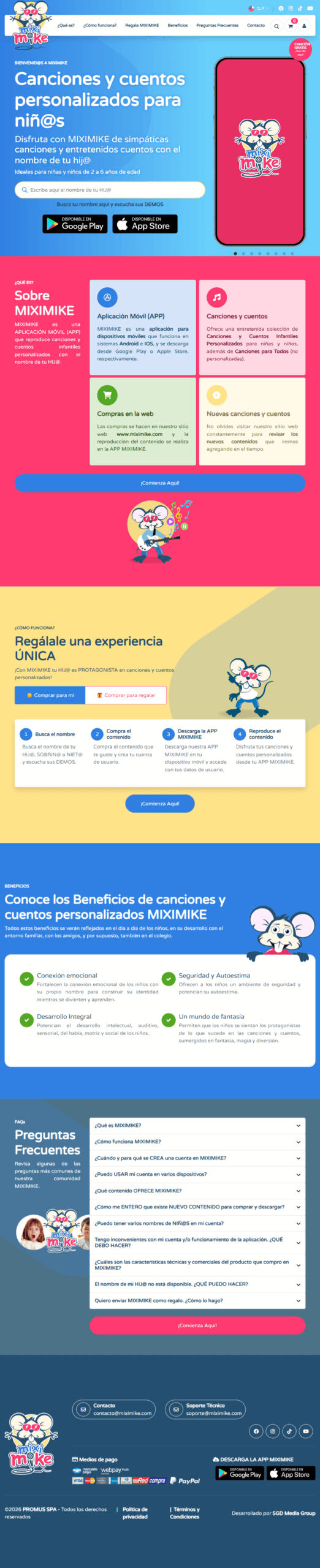 Miximike.com versión tablet