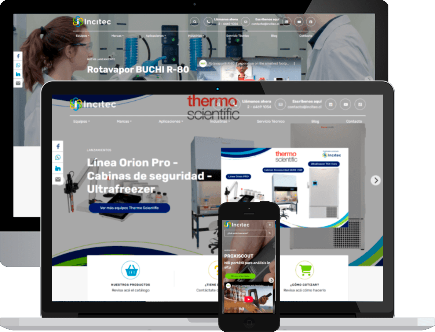 Sitio web corporativo y cotizador B2B Incitec