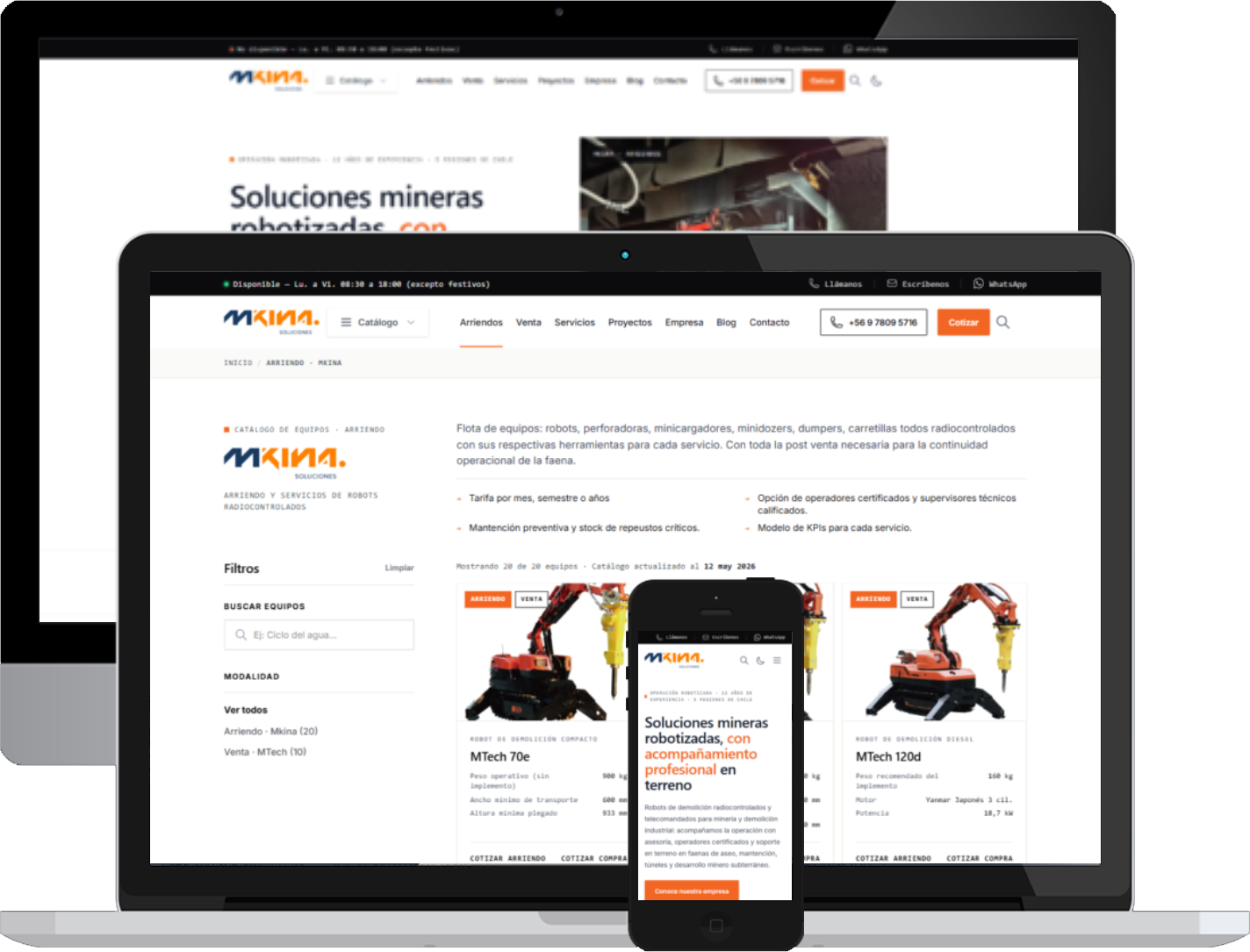 Sitio web Mkina / MTech